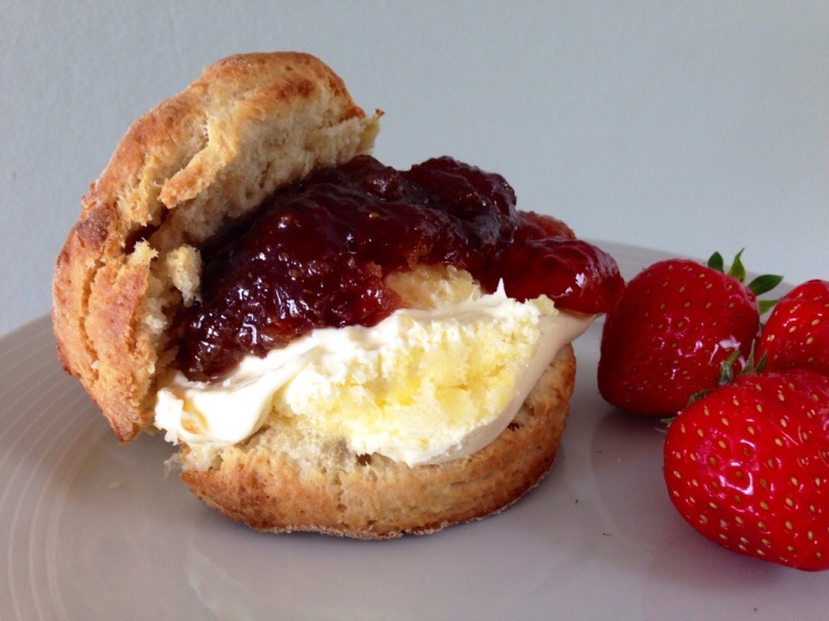 Scones with Strawberry & Basil Compote